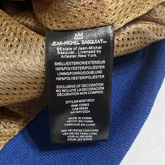 NWT Members Only Men's Large Jean-Michel Basquiat Blue Windbreaker Jacket - Picture 6 of 6